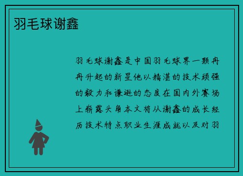 羽毛球谢鑫